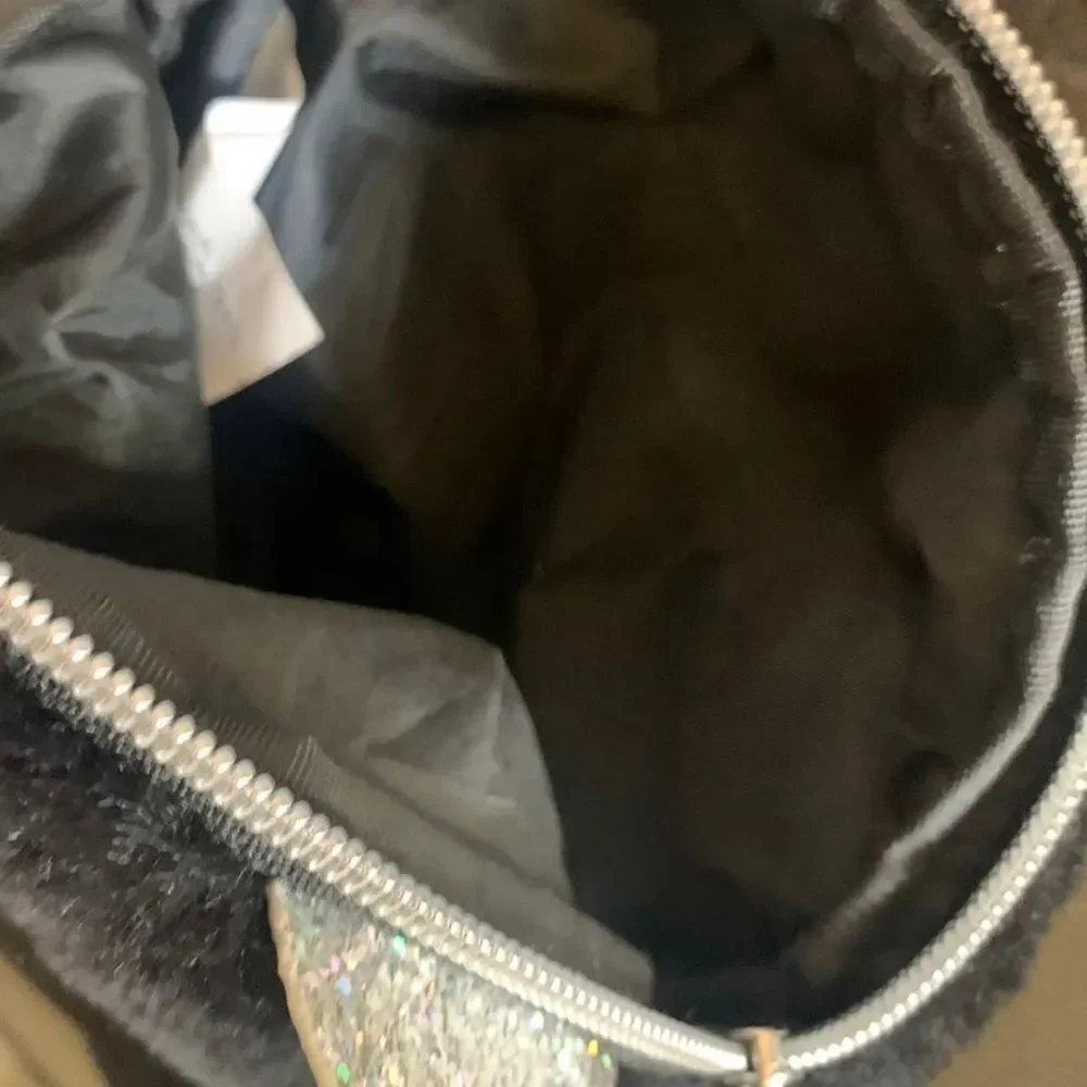 Target Black faux fur adjustable Cat Fanny pack